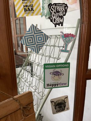 Happy cow sticker!  at MOODs  in Chiang Mai