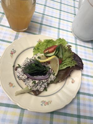 Swedish open sandwich is one of the options  at Sassargården Gårdsfik in Onslunda