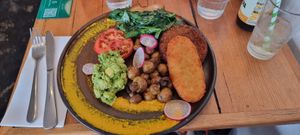 Vegan big breakfast at The Premises in Kensington
