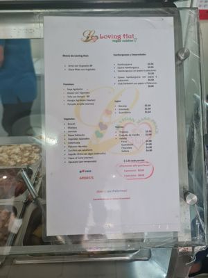 Menu at Loving Hut in Panama City