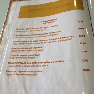 menu  at Loving Hut in Panama City