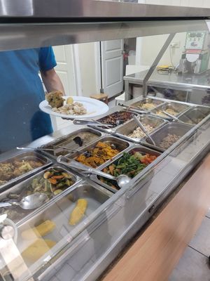 buffet style at Loving Hut in Panama City