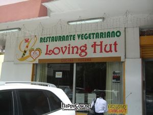 Outside the Loving Hut at Loving Hut in Panama City