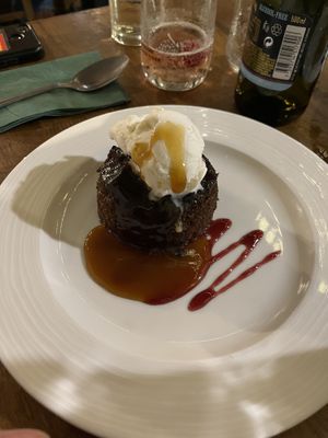 Sticky toffee puddingg  at Johnny Foxes & The Den in Inverness