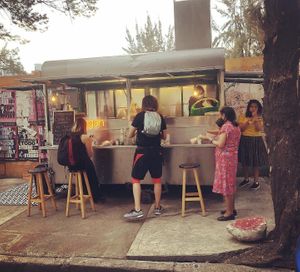 Tacos in the evening at Los Veganos de Canasta in Mexico City