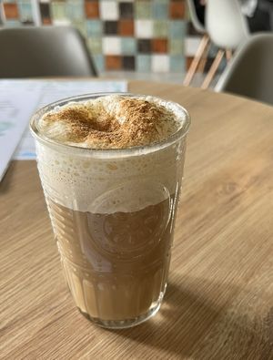 Латте на соевом с корицей  at Go Vegan Cafe in Batumi