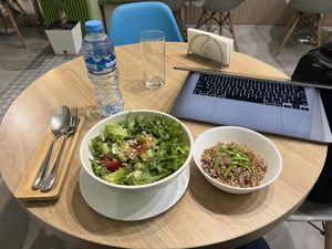 Custom salad and buckwheat  at Go Vegan Cafe in Batumi