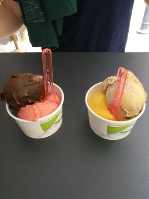 Schoko Erdbeere und Mango Erdnuss at Fernando Eis in Radolfzell