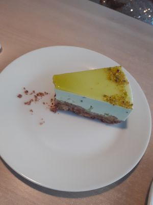 Pistachio cake at Loving Hut - Vinohrady in Prague