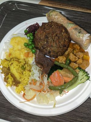 Buffet mixed plate at Loving Hut - Vinohrady in Prague