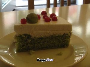 The employees couldn't really tell us what kind of cake this was in English, but it was delicious!! at Loving Hut - Vinohrady in Prague