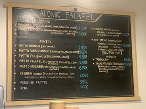 Menu  at Atomic Falafel in Florence