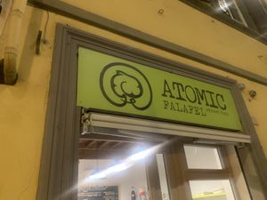 Sign   at Atomic Falafel in Florence