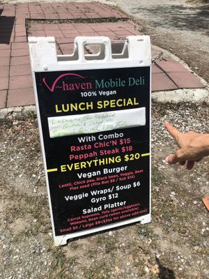 Lunch special changes daily  at Vegan-Haven Deli & Juice Bar in St Croix