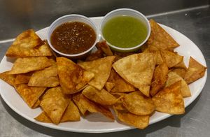 Homemade chips and salsa
 at Global Café in Memphis