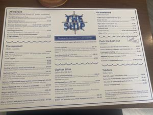 2026 menu  at The Ship Restaurant & Bar in Eyemouth