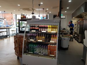 Drinks and look at them working in the kitchen at Alex Gooch Artisan Baker - Whitchurch in Cardiff