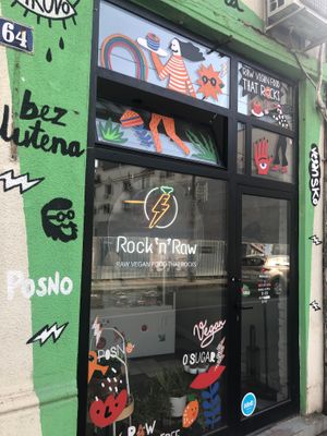 Their front door at Rock'n'Raw in Belgrade