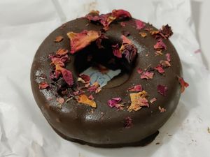 Chocolate 'donut' at Rock'n'Raw in Belgrade