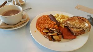 Regular vegan breakfast at The Kitchen on Great Moor Street in Bolton