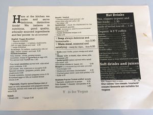 Printed menu (as of September 2017). at The Kitchen on Great Moor Street in Bolton