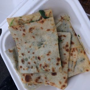 Spinach and Mushroom gozleme (takeaway). at The Kitchen on Great Moor Street in Bolton