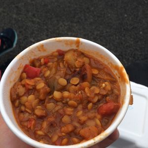 Daily Specials, spicy lentil vegetable curry (takeaway). at The Kitchen on Great Moor Street in Bolton