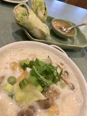 Tom Kha Soup and Summer Rolls  at Thai O-Cha in Ocean City