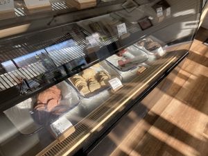 Vegan meat display at GRASS fed in Rochester