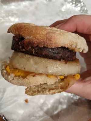 The "ain't seen muffin yet" with sausage at GRASS fed in Rochester