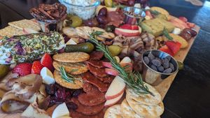 Charcuterie board made with Grass Fed Meats- prosciutto, salami and pepperoni at GRASS fed in Rochester