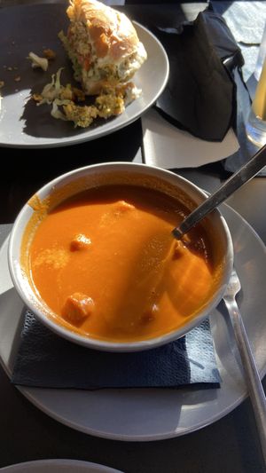 Tomato soupp  at Sage Karma Kitchen in Willoughby