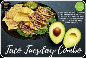 Jack Fruit Tacos at Hart N Soul Vegan Cafe in Long Beach