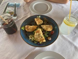 Spinach pide at Taverna Eva in Crete
