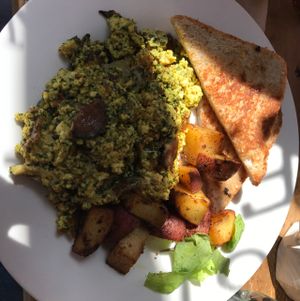 awesome scramble  at Local Sprouts Cafe in Portland