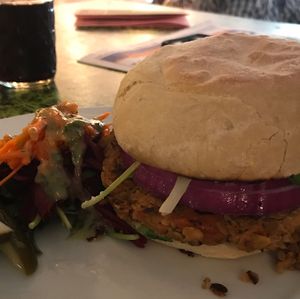 vegan. urged with wine at Local Sprouts Cafe in Portland