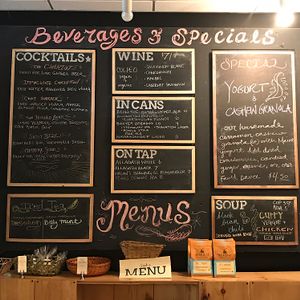 specials board at Local Sprouts Cafe in Portland