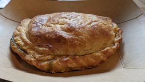Potato roast garlic & cheese pasty at Joey's Cafe in Ambleside