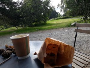 Jammy dodger blondie at Joey's Cafe in Ambleside