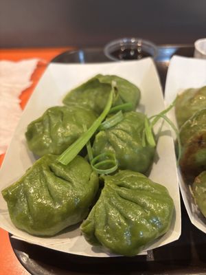 steamed veggie dumplings  at Dumpling Man in New York City