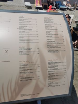 Menu at Horizon in Zakynthos