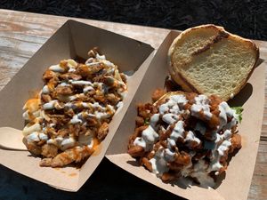 Buffalo Ranch Chick’n Mac Bowl & Buffalo Ranch Chick’n Sandwich  at Plantology in Gainesville