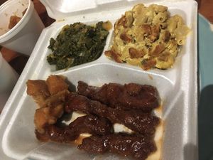 Soul plate   at Vegan World Cafe in Chicago