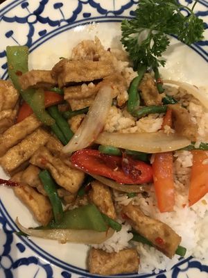 Tofu and Thai basil at Bangkok Bistro in Winchester