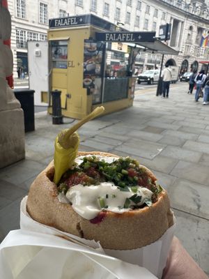   at Falafel + in London