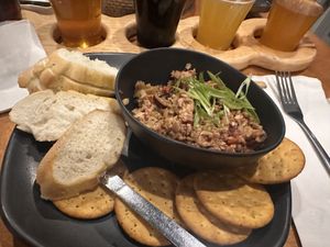 Olive tapenade with a kick   at Atlantic Brewing in Bar Harbor