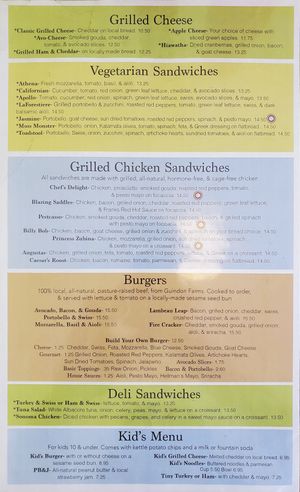 Donckers menu, second page at Donckers in Marquette