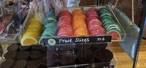 Vegan fruit slice gummy candy at Donckers in Marquette