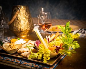 Hummus _mousse di ceci speziata servita con pinzimoni di verdure.  at Finisterrae in Florence