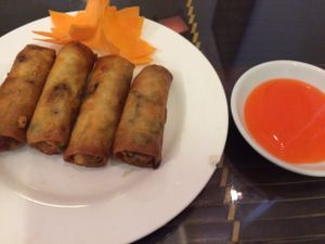 Lovely Spring Rolls :) at Truc Lam Trai in Hanoi